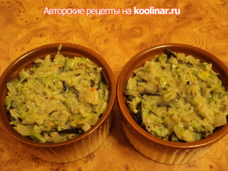 Жульен из кабачков и баклажанов.: шаг 3