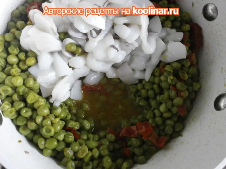 Фаршированные кальмары "лодочки" с гарниром: шаг 7