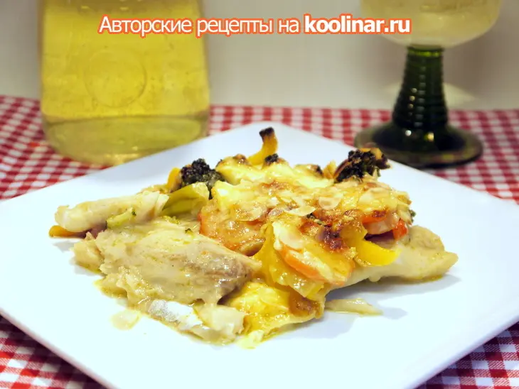 Рыба, запеченная под овощным покрывалом с сырно-ореховой корочкой: шаг 8