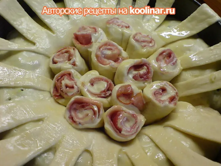 Пирог-каравай мясной "первомайский": шаг 6