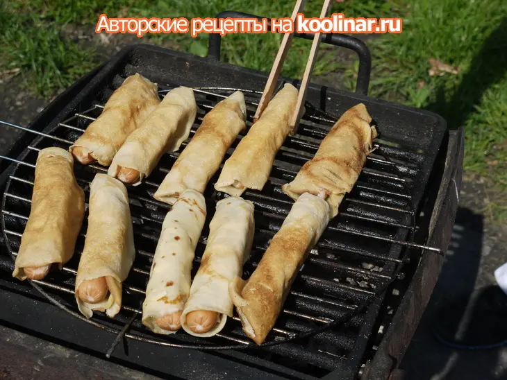 Блины а ля hotdog (идеи для гриля): шаг 4