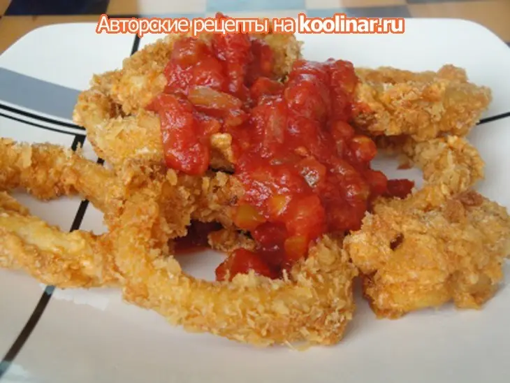 Кальмары жареные с перцем и чесноком: шаг 8