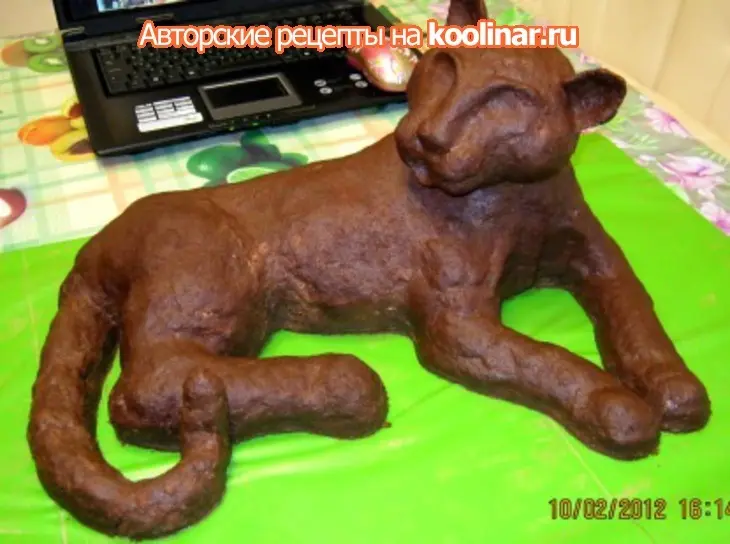 Торт "леопард" подарок для любимой дочери на годик + дуэль "мастичный 3д торт": шаг 10
