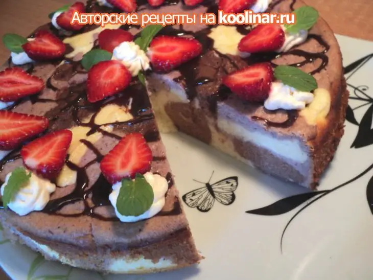 Творожная запеканка-торт  «три вкуса».: шаг 9