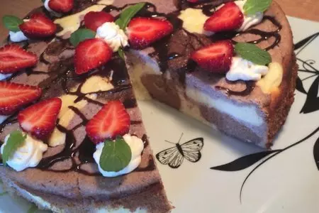 Творожная запеканка-торт  «три вкуса».: шаг 9