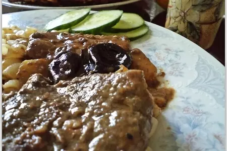 Шницели из печени с пастой карри, яблоками и черносливом!: шаг 2