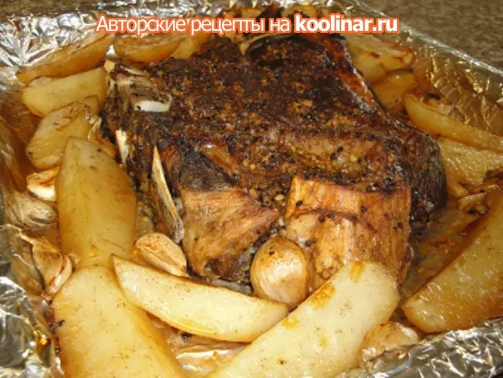 Мясо с фенхелем,чесноком и картофелем: шаг 6