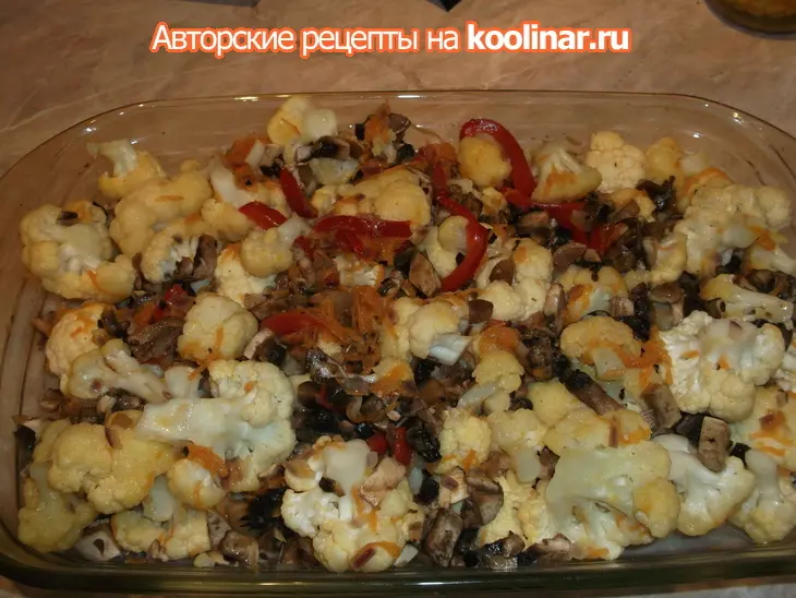 Запеканка из цветной капусты с грибами: шаг 2