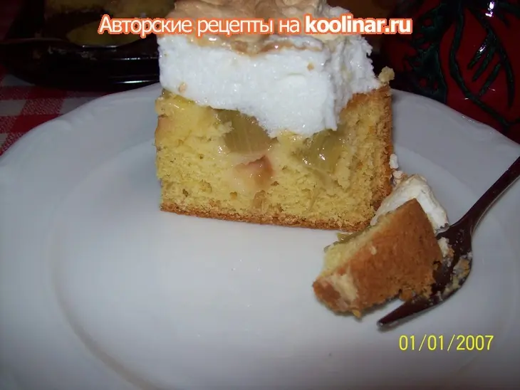 Пирог с ревенем под безе.: шаг 12
