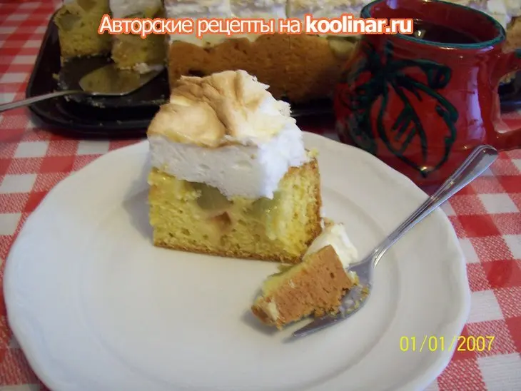 Пирог с ревенем под безе.: шаг 13