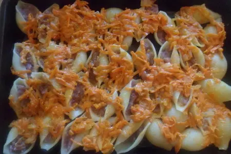 Lumaconi с фаршем, под шубкой: шаг 8