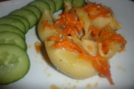 Lumaconi с фаршем, под шубкой: шаг 10