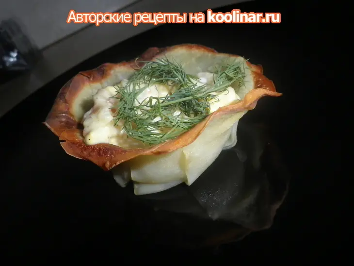 Картофельные корзиночки с креветочным салатом и домашним майонезом: шаг 4