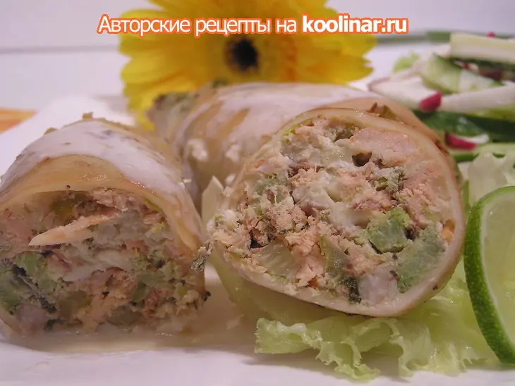 Кальмары фаршированные « мой ласковый и нежный зверь».: шаг 4