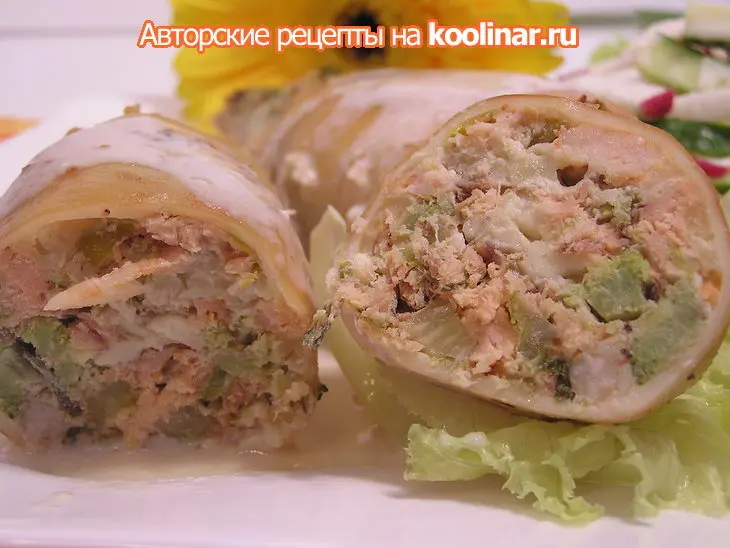 Кальмары фаршированные « мой ласковый и нежный зверь».: шаг 5