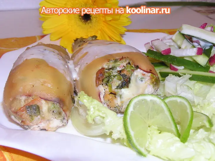 Кальмары фаршированные « мой ласковый и нежный зверь».: шаг 7