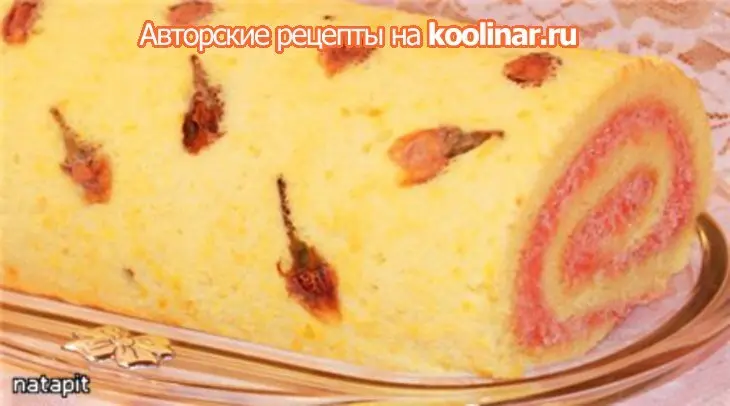 Бисквитный рулет "японский шелк": шаг 13