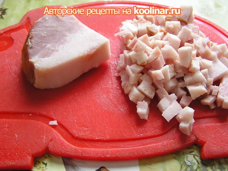 Киш- с овощами, грудинкой и копченой курицей.: шаг 2