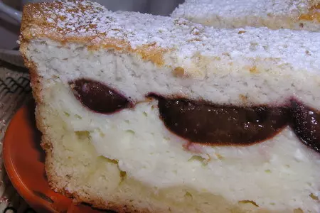 Пай с творожным пудингом и сливами.: шаг 8