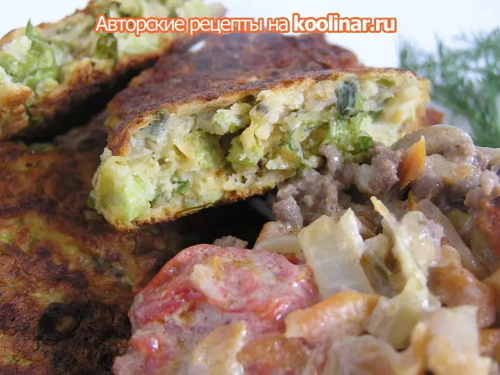 Оладьи зеленые с мясной подливкой «кикиморово счастье»: шаг 6