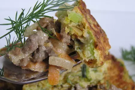 Оладьи зеленые с мясной подливкой «кикиморово счастье»: шаг 7