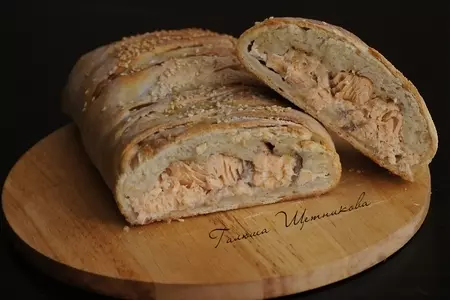 Пирог с форелью и зеленым сыром: шаг 3