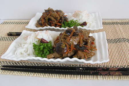 Лапша рисовая с грибами китайскими или свинина с шиитаке по-читински: шаг 7