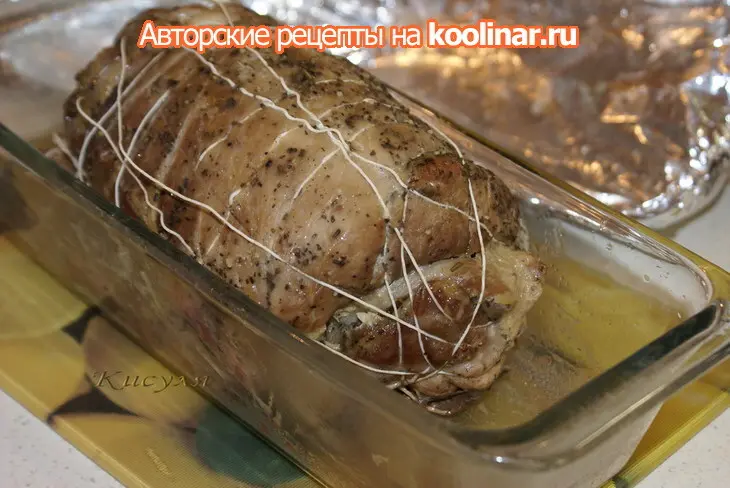 Рулет из свинины  с языком "деликатесный": шаг 6