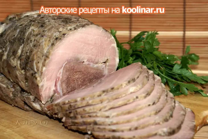 Рулет из свинины  с языком "деликатесный": шаг 7