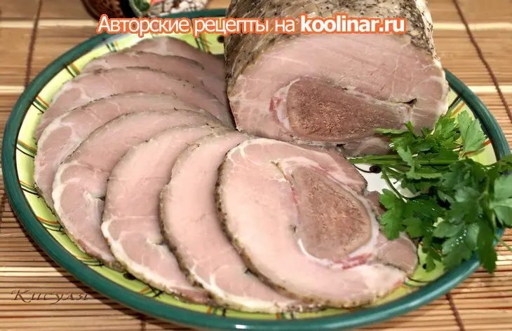 Рулет из свинины  с языком "деликатесный": шаг 8