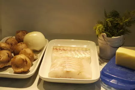 Жаренная треска, фаршированная грибами: шаг 1