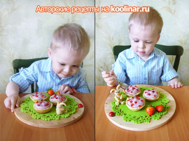 Клубничная манная каша в корзиночках: шаг 7