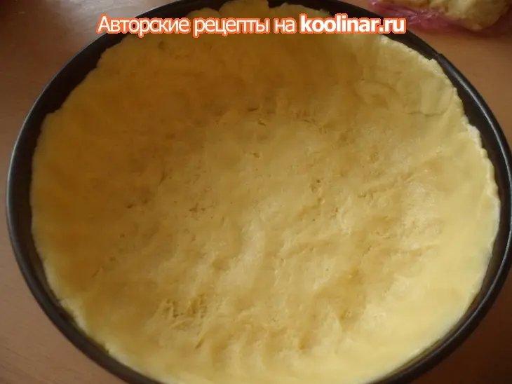 Творожно-песочный пирог с персиками: шаг 7