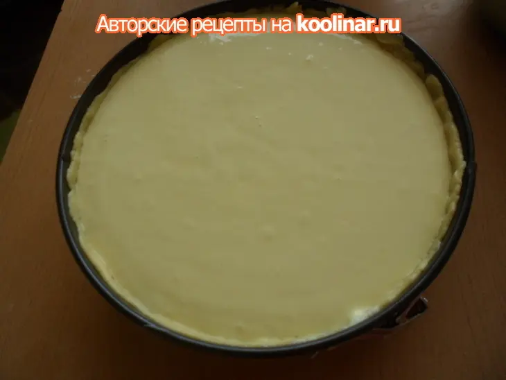 Творожно-песочный пирог с персиками: шаг 9
