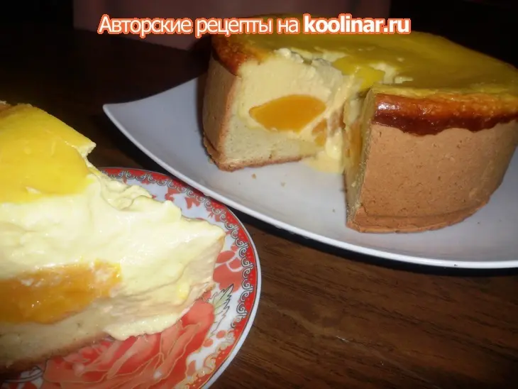 Творожно-песочный пирог с персиками: шаг 11
