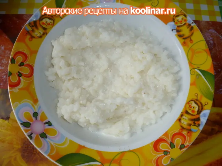 Рисовая каша с яблочком  "барашек": шаг 1