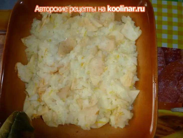 Рисовая каша с яблочком  "барашек": шаг 7