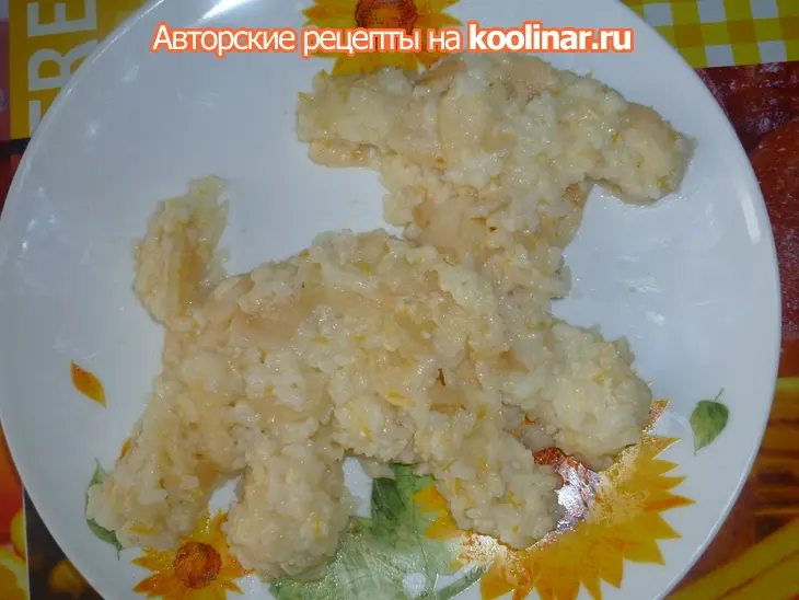 Рисовая каша с яблочком  "барашек": шаг 8