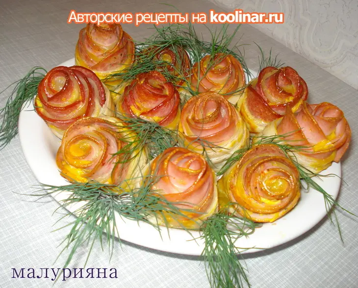 Закуска "букет роз": шаг 4