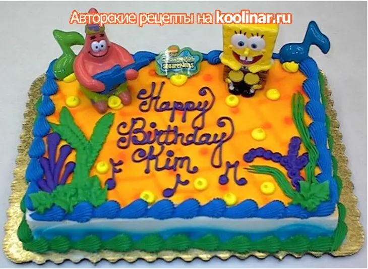 Торт "губка боб квадратные штаны": шаг 2