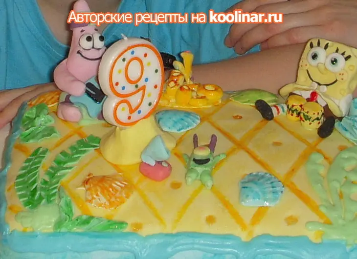 Торт "губка боб квадратные штаны": шаг 26