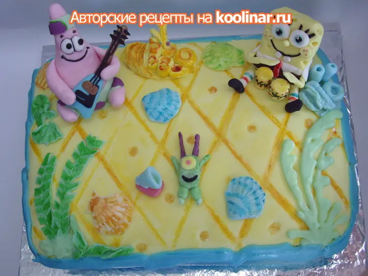 Торт "губка боб квадратные штаны": шаг 27