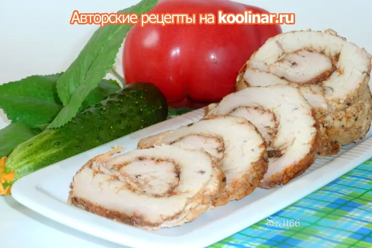Диетический рулет из грудки индейки на пару, а кушают все!: шаг 8