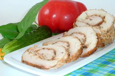 Диетический рулет из грудки индейки на пару, а кушают все!: шаг 8