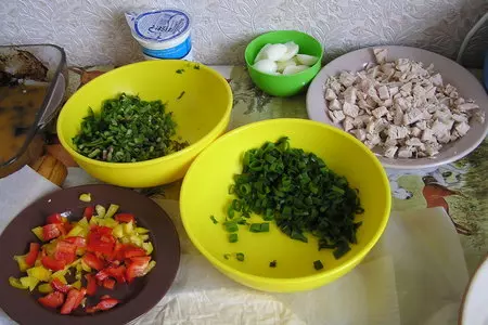 Пирог с курицей и зеленью по типу киша.: шаг 4
