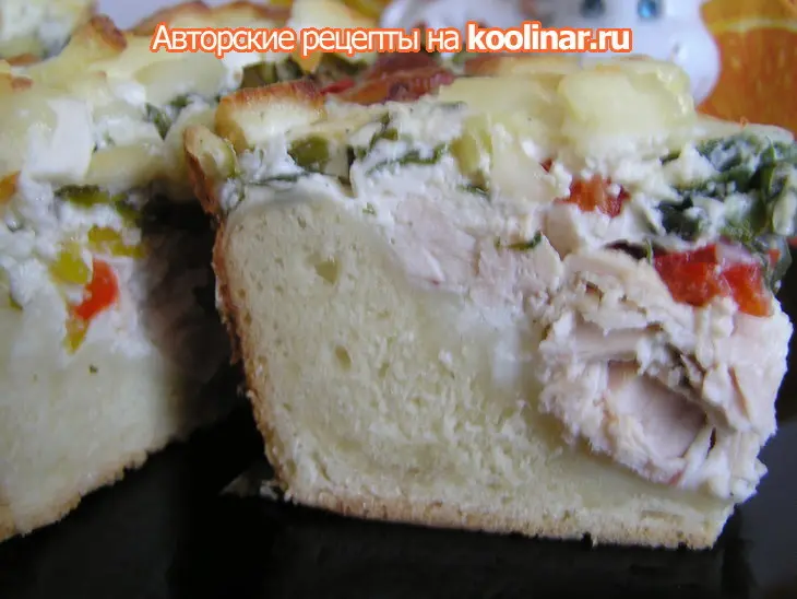 Пирог с курицей и зеленью по типу киша.: шаг 8