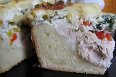 Пирог с курицей и зеленью по типу киша.: шаг 8