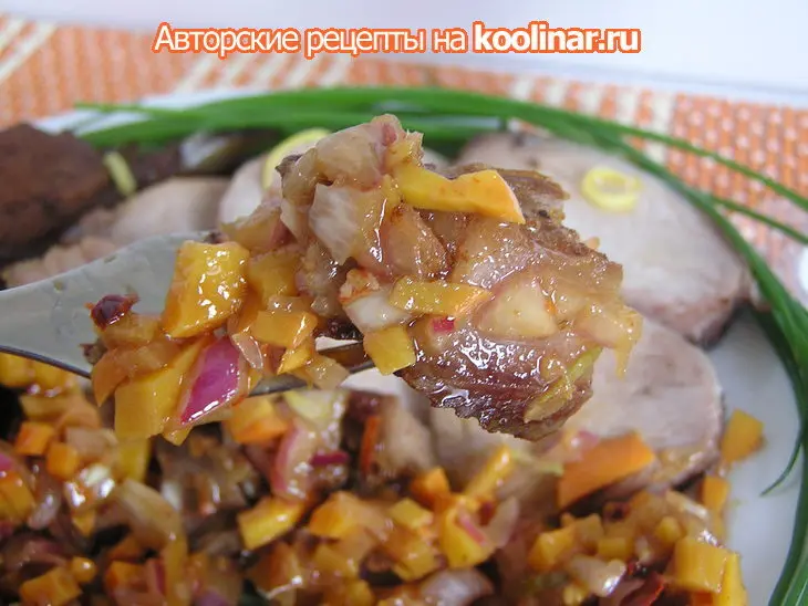 Пикантная острая  свинина с манговой сальсой «карнавал вкуса».: шаг 5