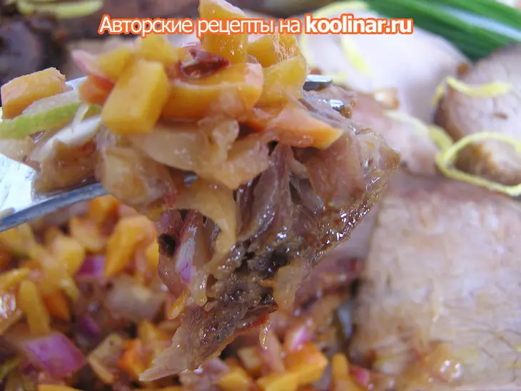Пикантная острая  свинина с манговой сальсой «карнавал вкуса».: шаг 6