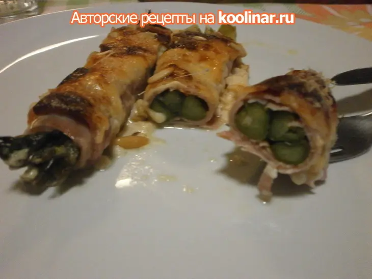 Спаржа, запечённая в духовке, с сыром и ветчиной: шаг 9
